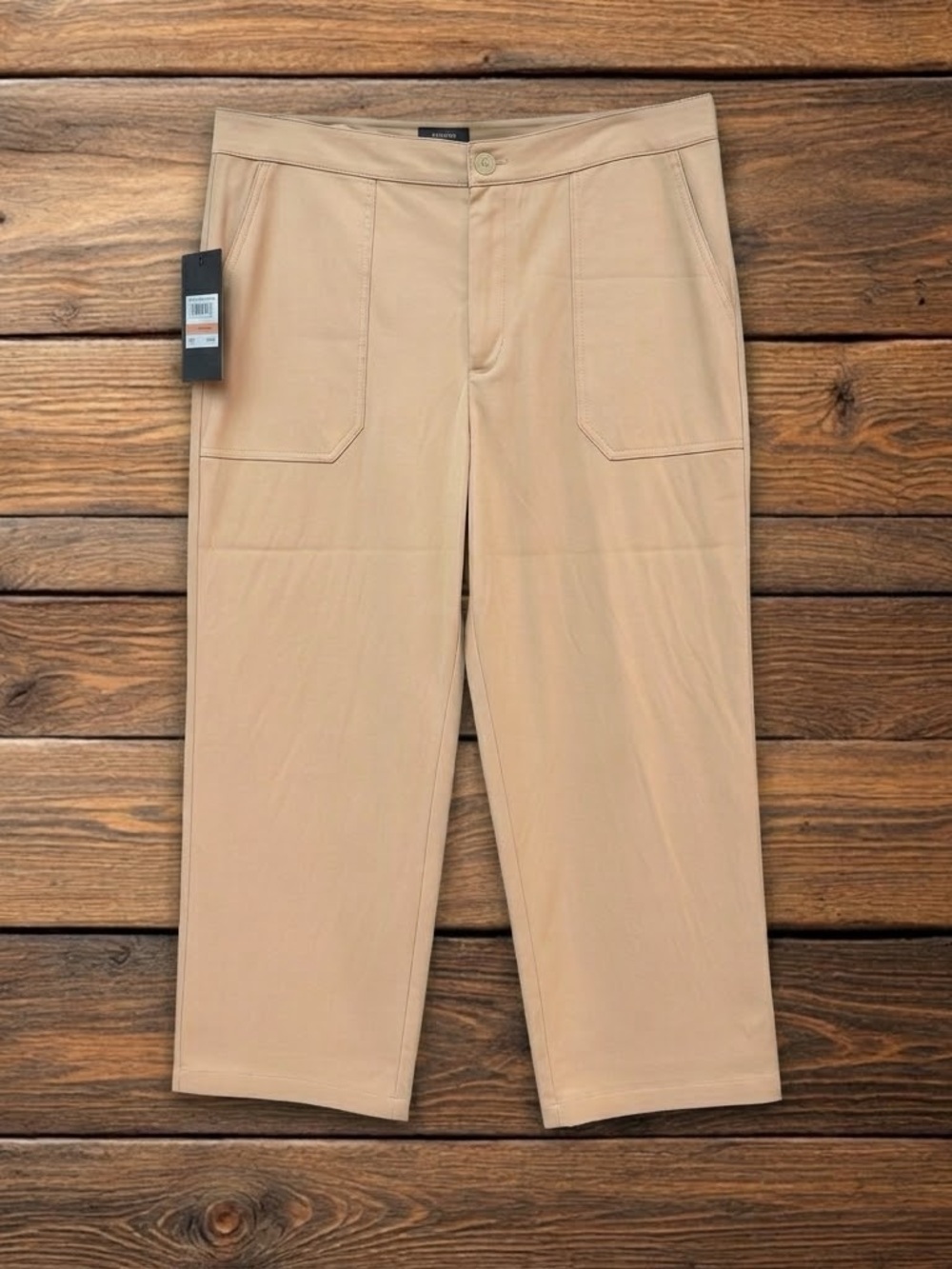 Jones New York Signature Wide Crop Pants Tan Size 12 NWT